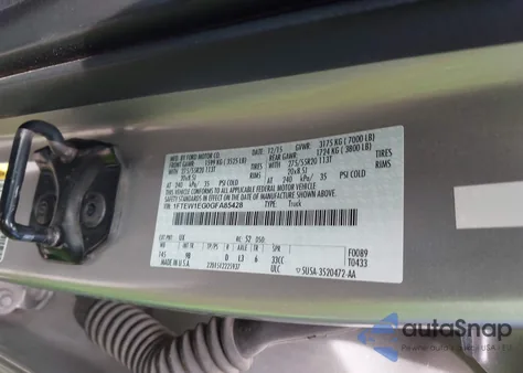 2016 Ford F150 Supercrew из США, поврежденный, VIN 1FTEW1EG0GFA85428